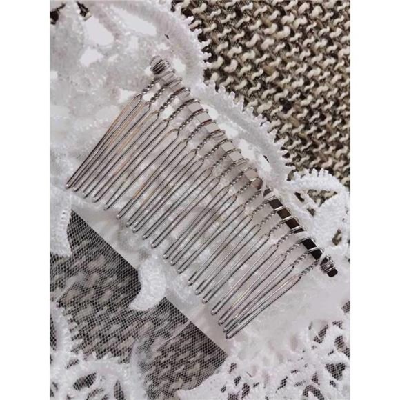 Wedding Bridal Veils White Long Cathedral Length Veil with Metal Comb (White) main image 7